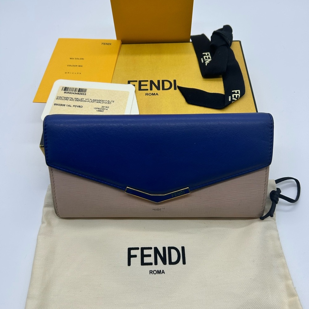 Fendi multicolor leather clutch/wallet. Box, cards and dust bag